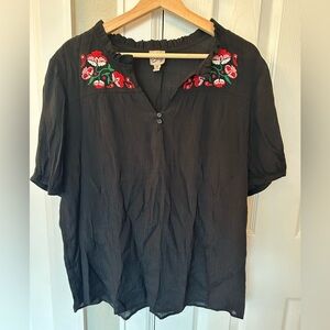 Como Vintage embroidered peasant top